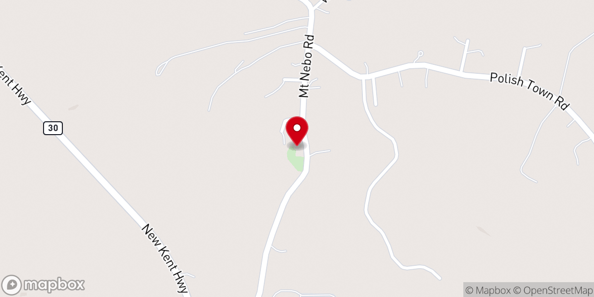 Map showing location of Mt Nebo Baptist Church