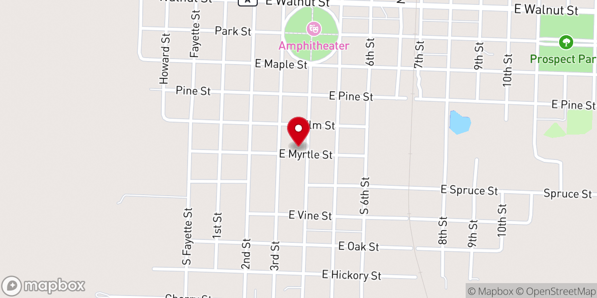 Map showing location of Myrtle Tree Fellowship