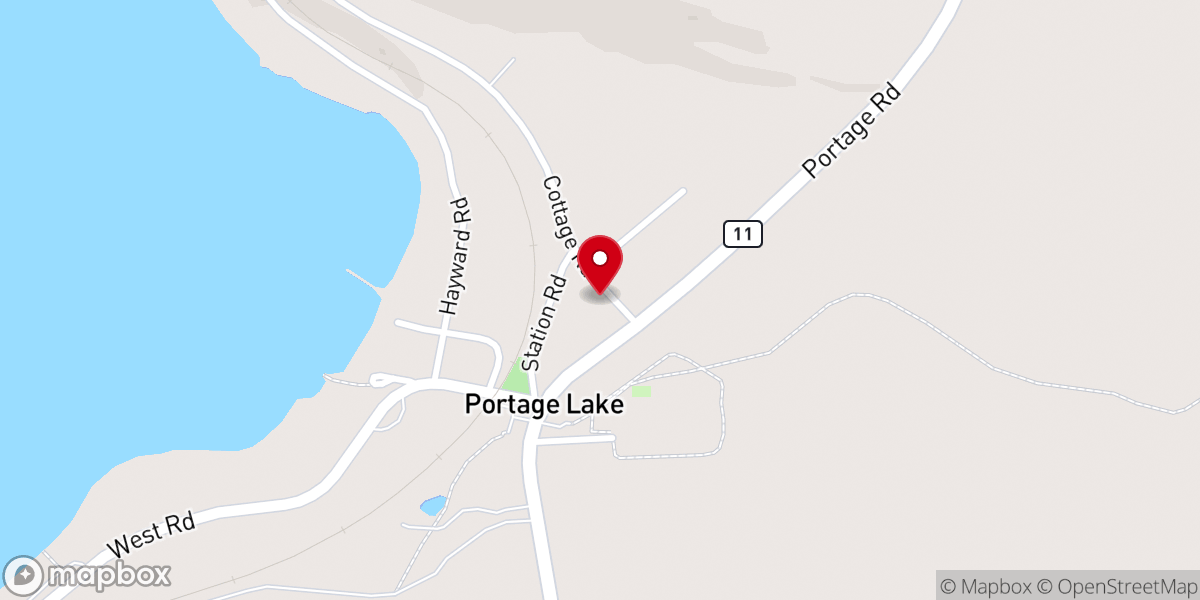 Map showing location of Portage Lake Historical Society