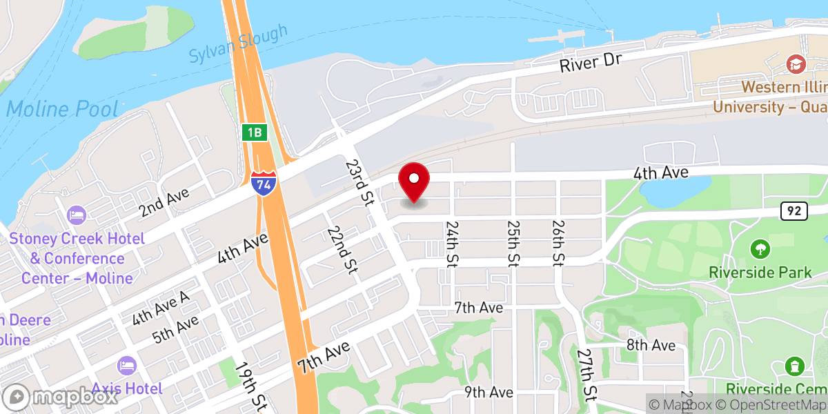 Map showing location of Calvary Harvest Church