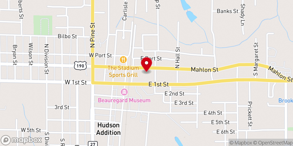 Map showing location of First Pentecostal Church