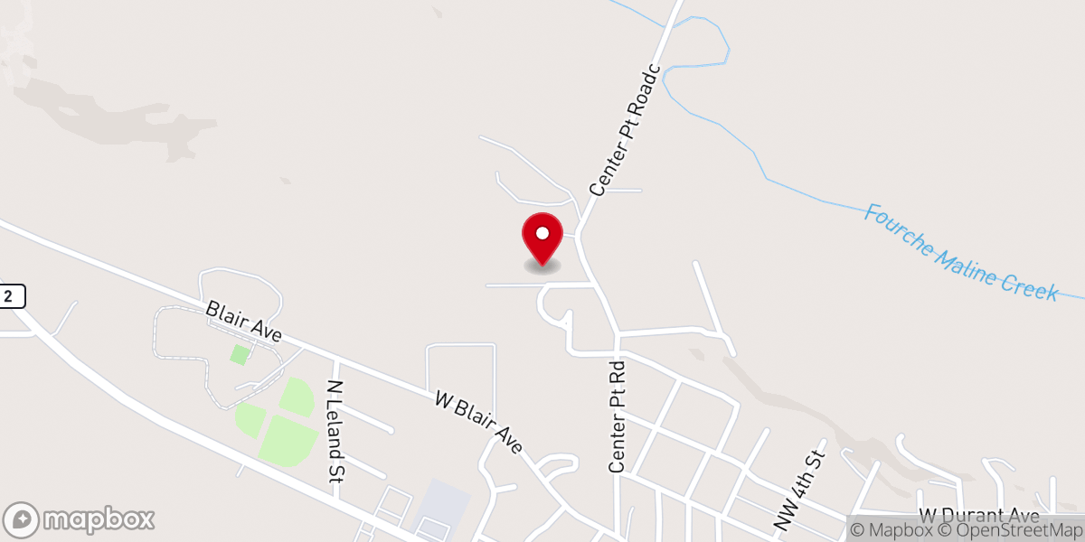 Map showing location of Choctaw Nation Wellness Center