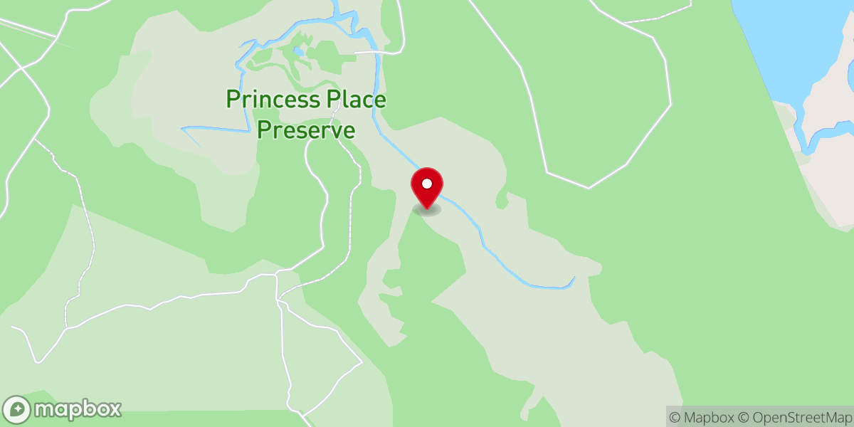 Map showing location of Princess Place Preserve