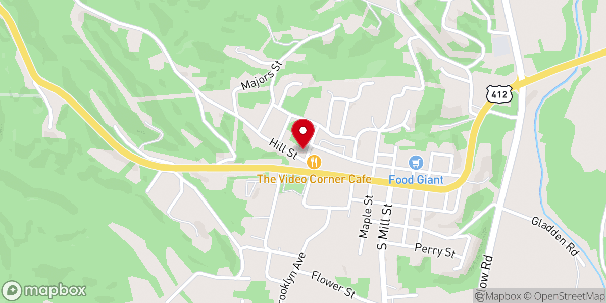 Map showing location of Robert's Chapel A.M.E.Church