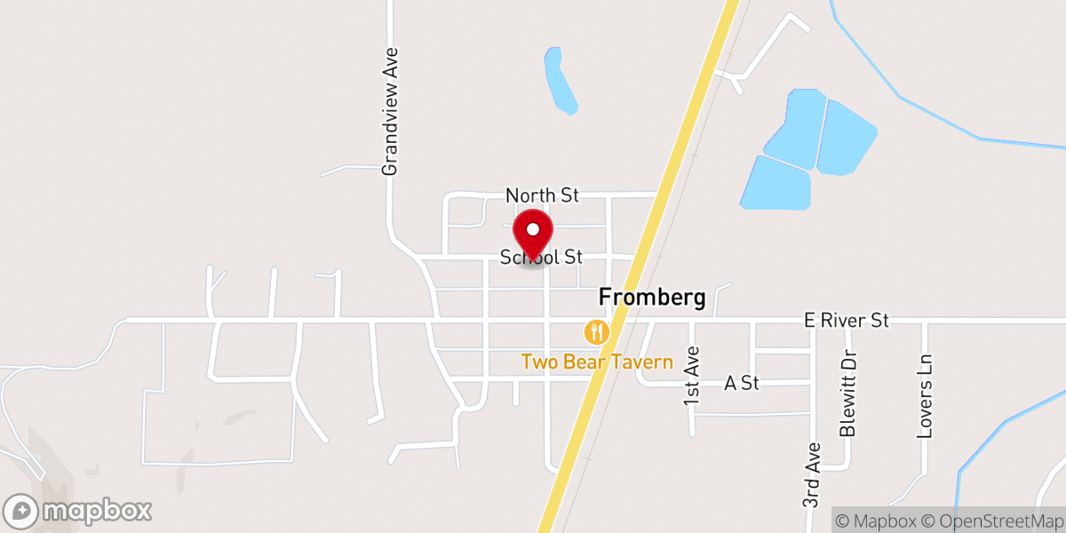 Map showing location of Fromberg United Methodist Church