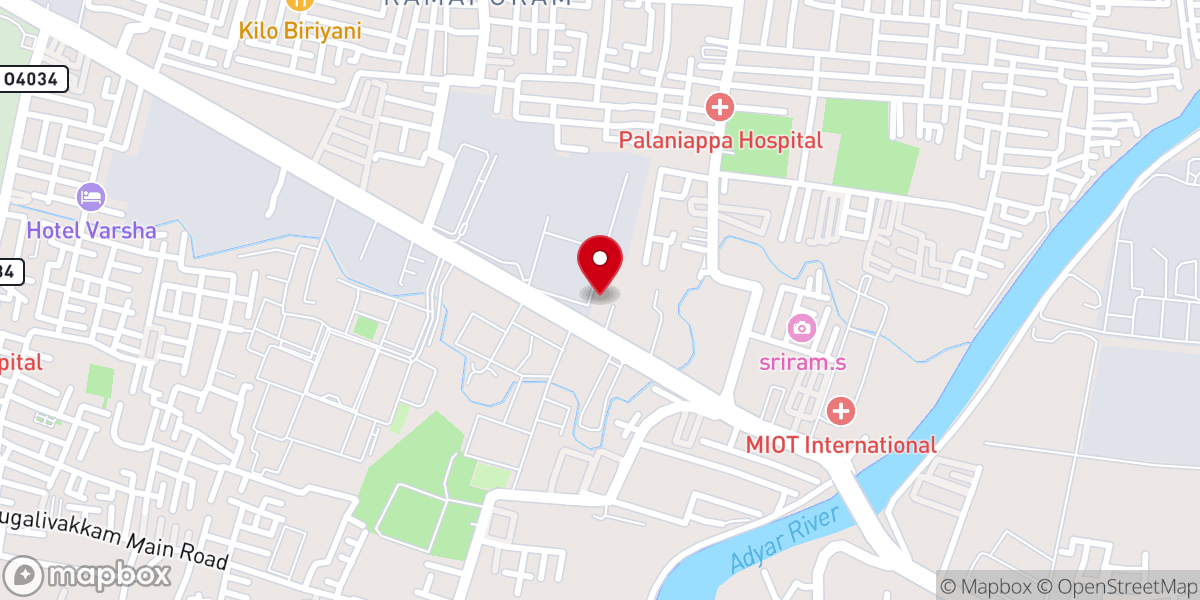 Map showing location of Kristu Jyothi Church கிறிஸ்து ஜோதி ஆலயம்