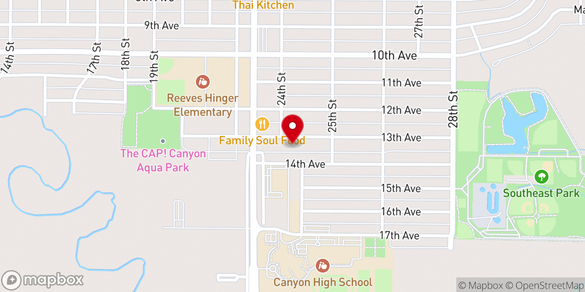 Map showing location of First Assembly of God Church