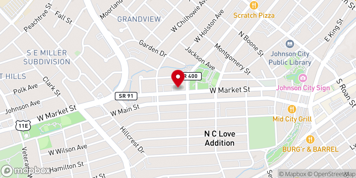 Map showing location of West Market Street United Methodist Church