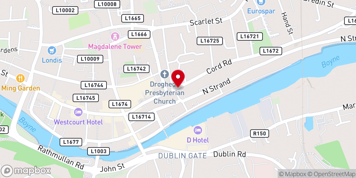 Map showing location of Sarsfield's