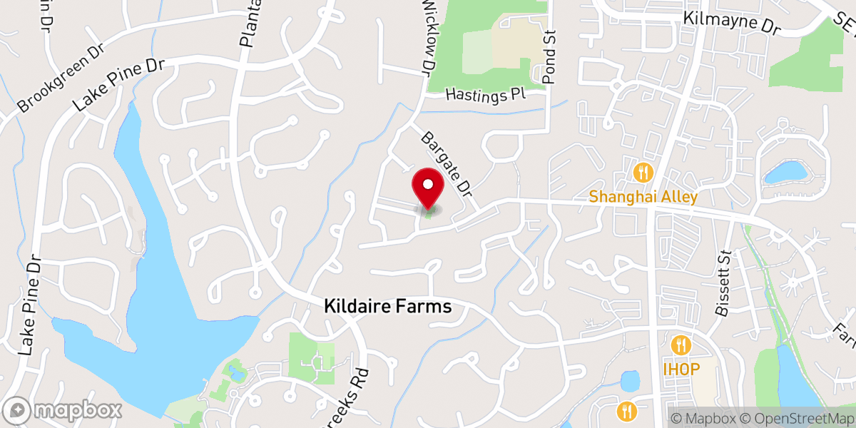 Map showing location of Cary Pines Apartments & Townhomes