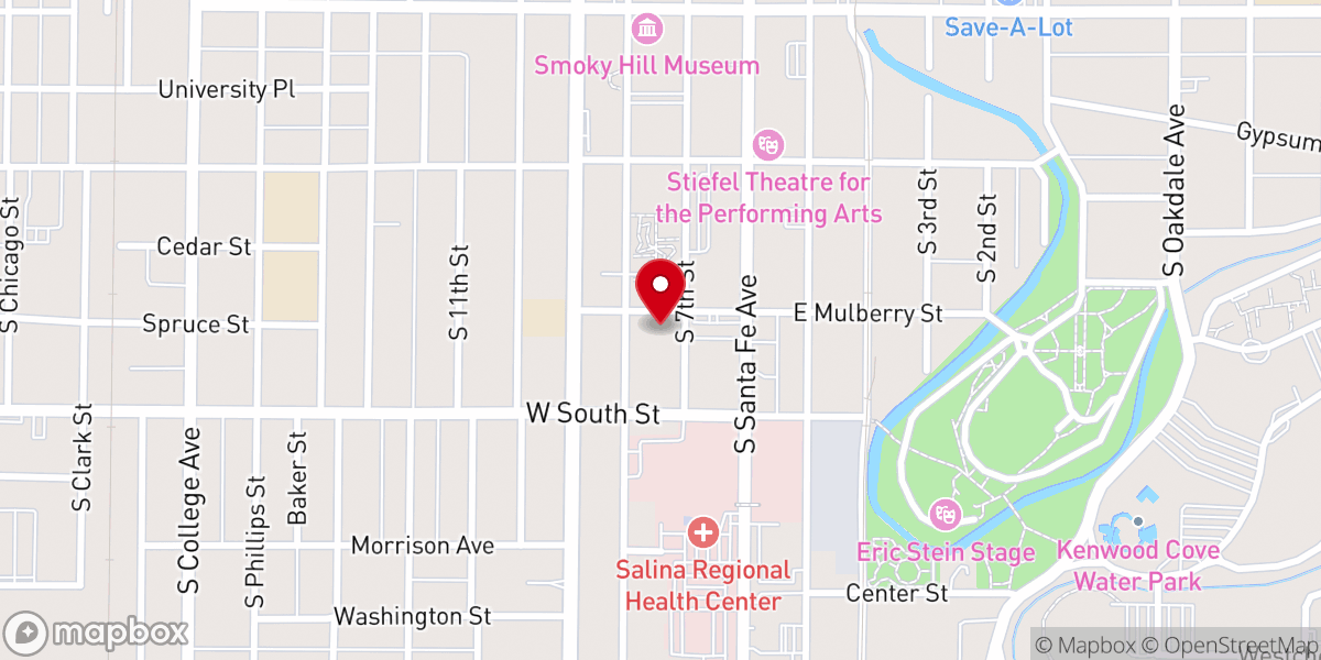 Map showing location of St. John's Lutheran Church
