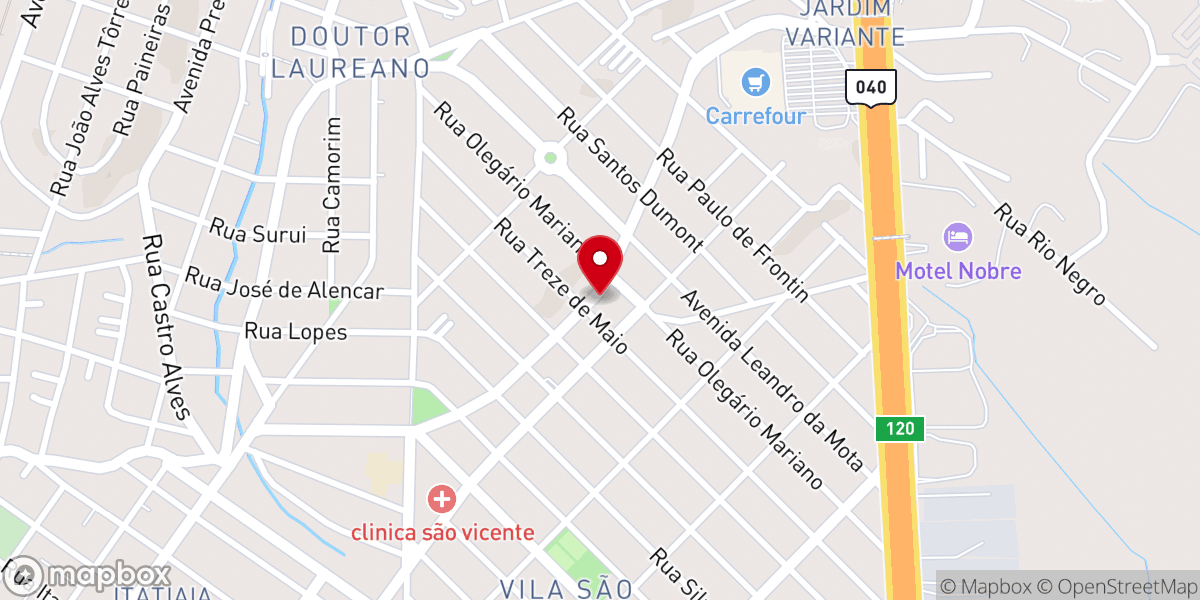 Map showing location of Igreja Batista Atitude