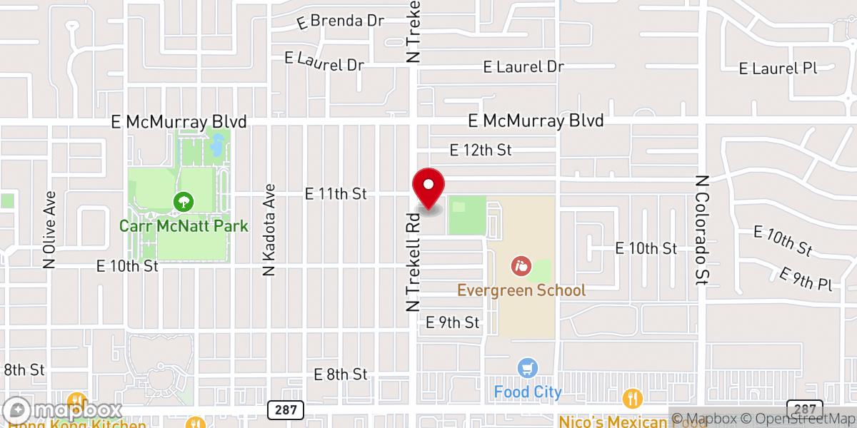 Map showing location of Trinity Southern Baptist Church