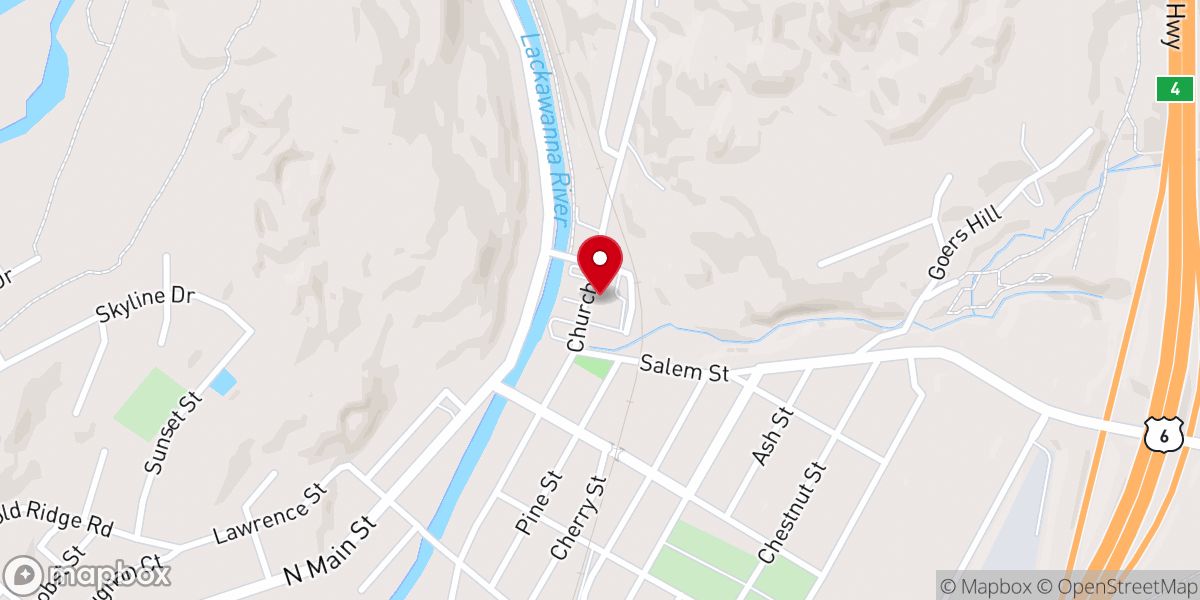 Map showing location of St Tomas Aquinas Church