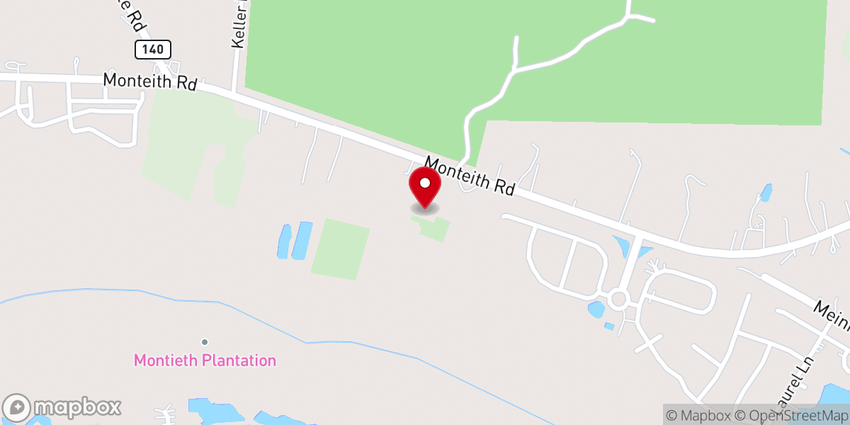 Map showing location of North Salem Baptist Church