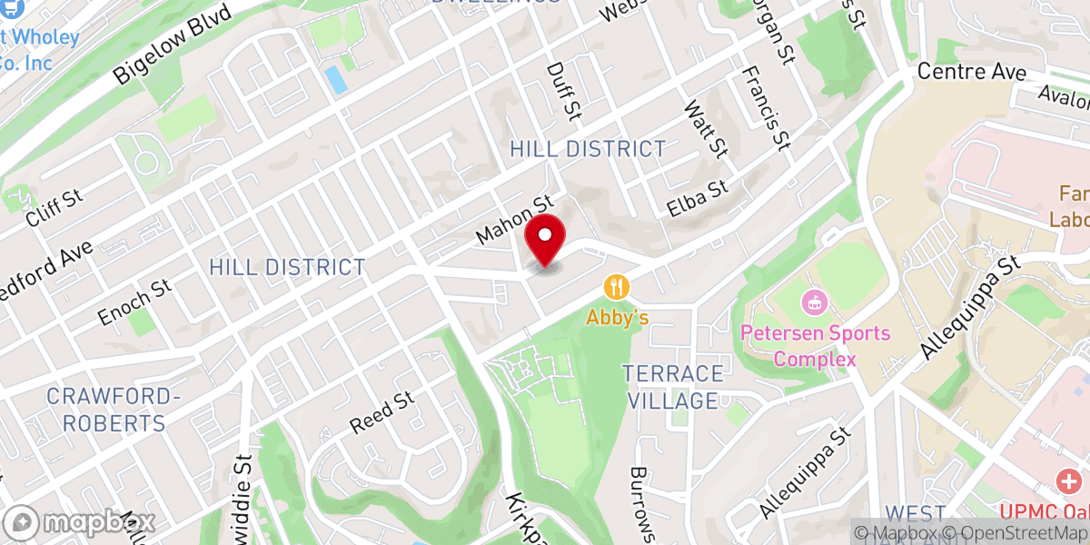 Map showing location of Olivet Baptist Church