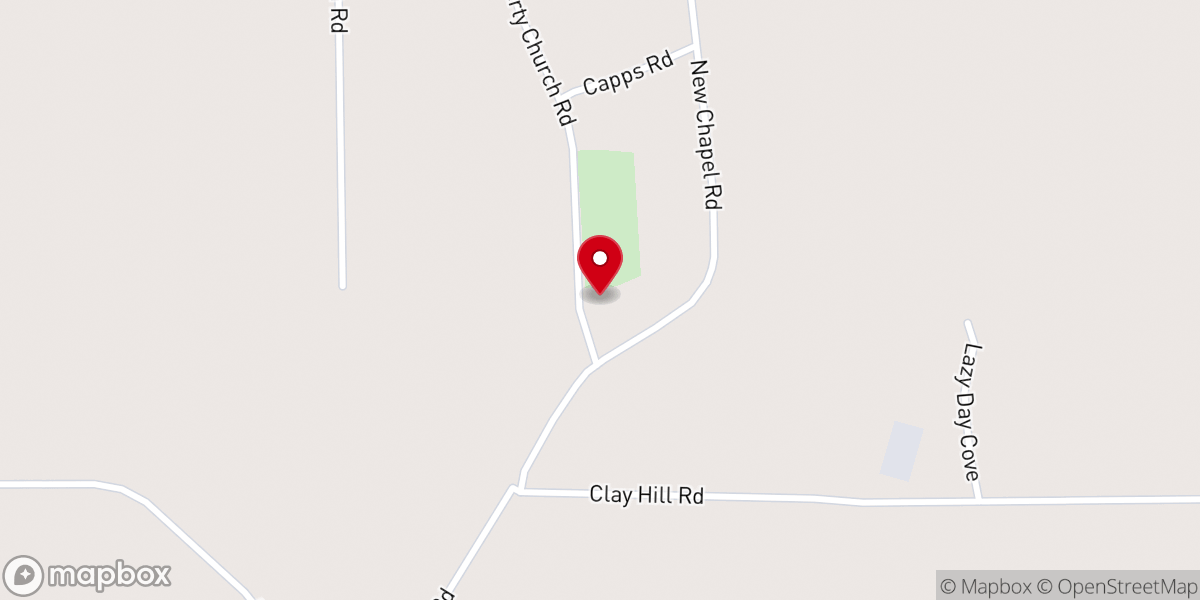 Map showing location of Liberty Baptist Church