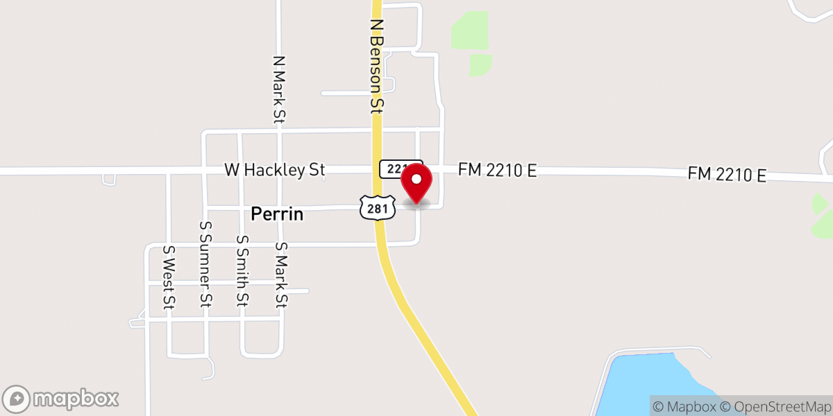 Map showing location of Perrin United Methodist Church