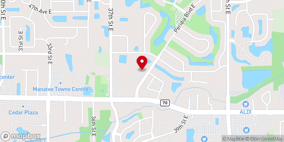 Map showing location of Braden River Church