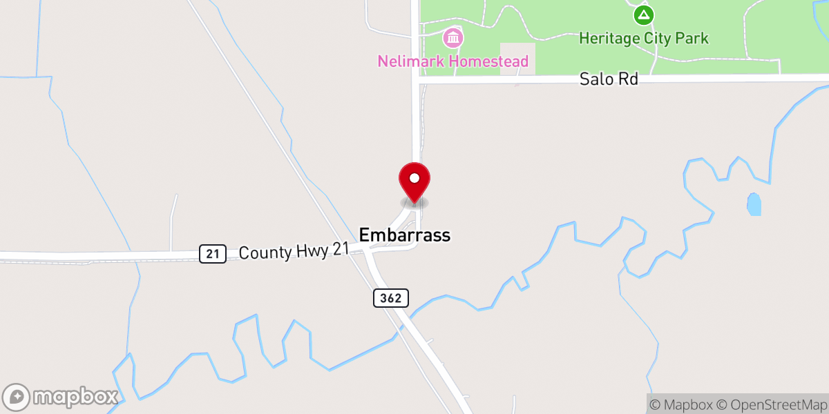 Map showing location of Embarrass