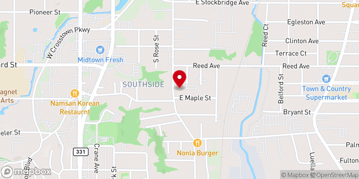 Map showing location of Bethany Reformed Church
