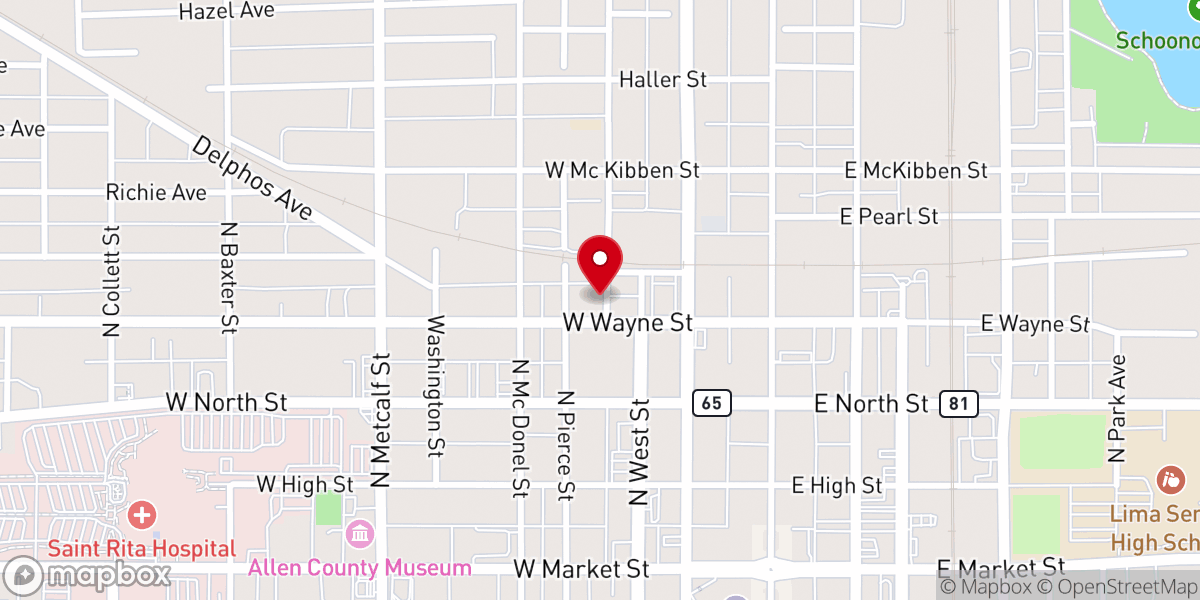 Map showing location of First Evangelical & Reformed