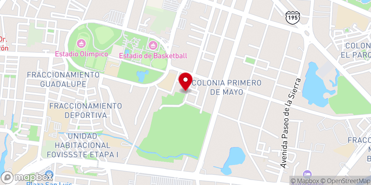 Map showing location of El Templo Cristiano