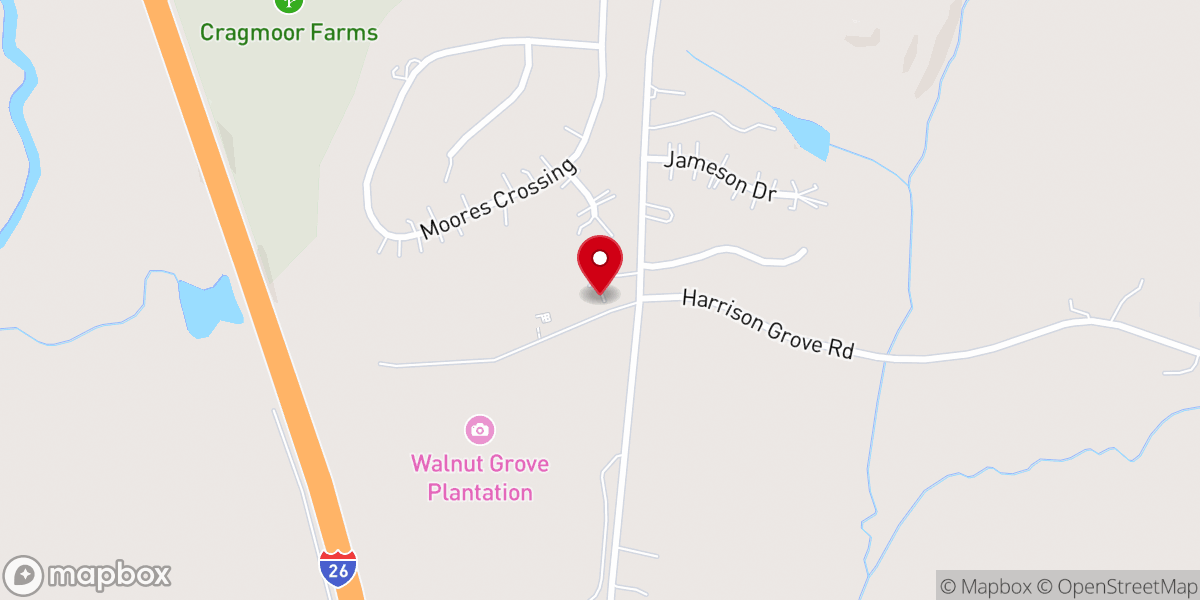 Map showing location of Walnut Grove Plantation