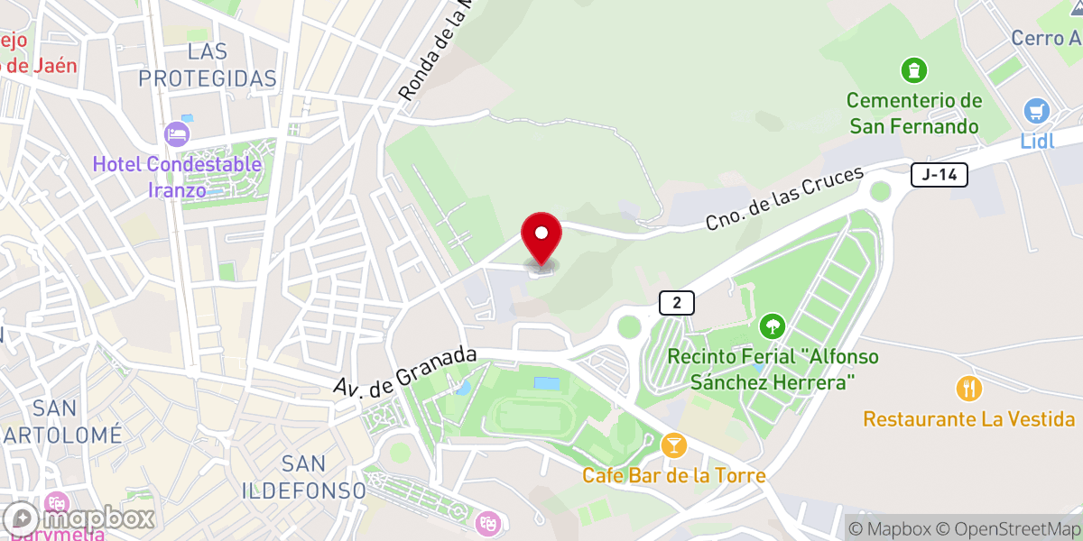 Map showing location of Ermita del Calvario