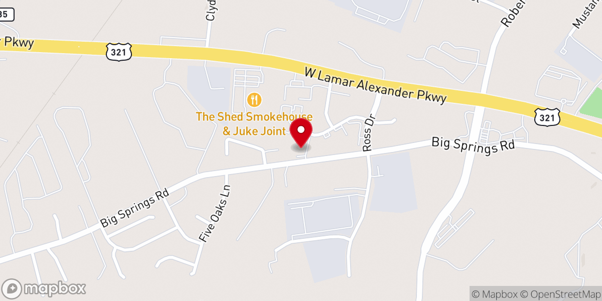 Map showing location of Praise Lutheran Church