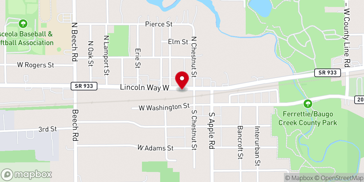 Map showing location of Osceola-Wearly Monuments