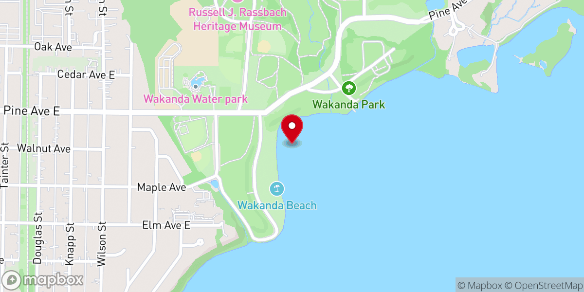 Map showing location of Wakanda Park