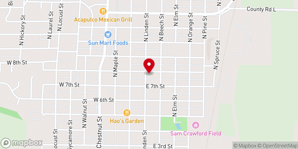 Map showing location of Cornerstone Baptist Church