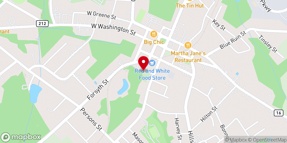 Map showing location of Saint James African Methodist Episcopal Church