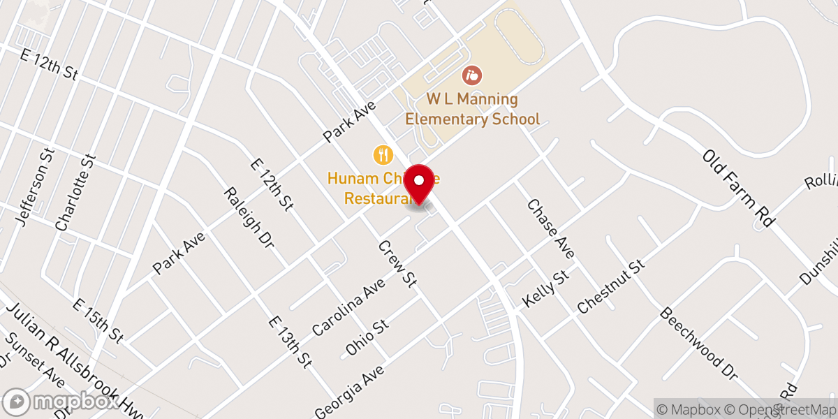 Map showing location of East Tenth Street Christian Church