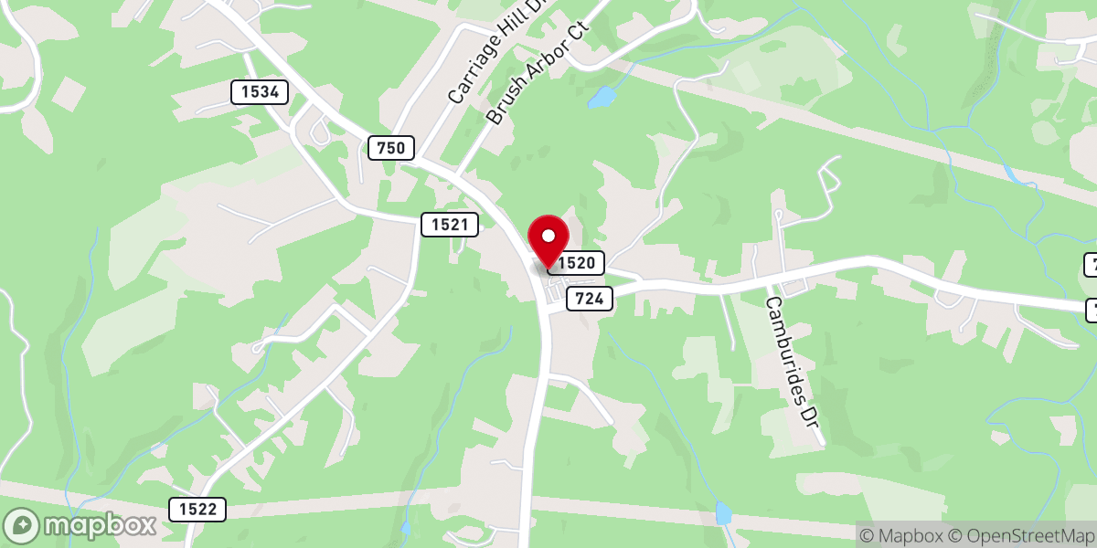Map showing location of Mt Olivet United Methodist Church