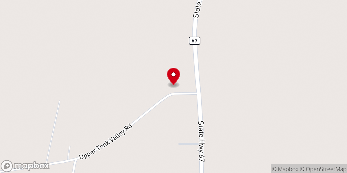 Map showing location of Tonk Valley Church