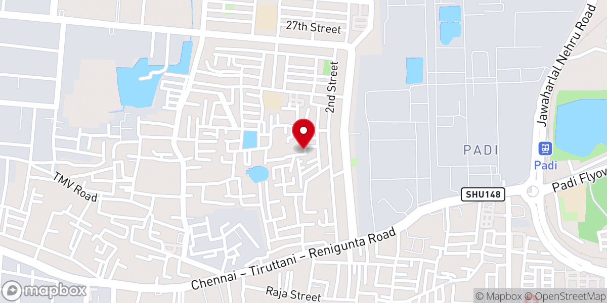 Map showing location of Bethesda A.C.A Church, Korattur