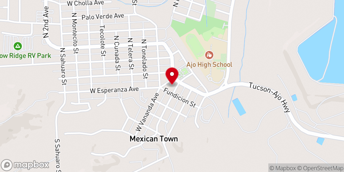 Map showing location of Ajo Federated Church