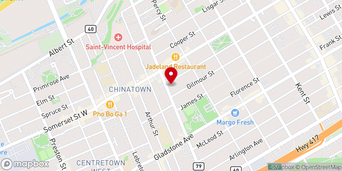 Map showing location of Peace Tower Church