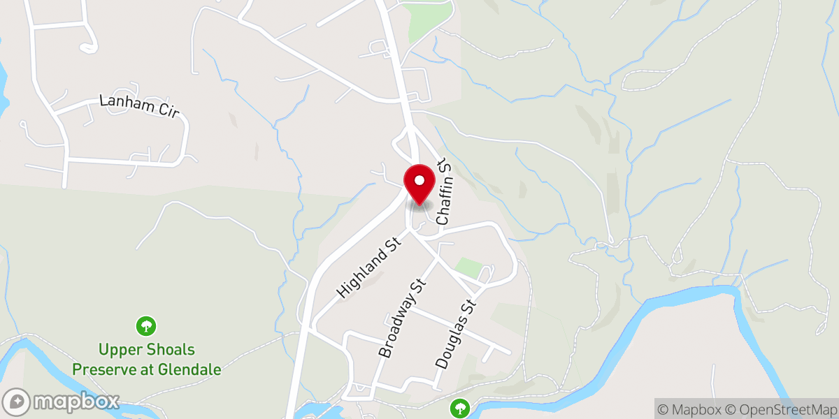 Map showing location of Glendale Baptist Church