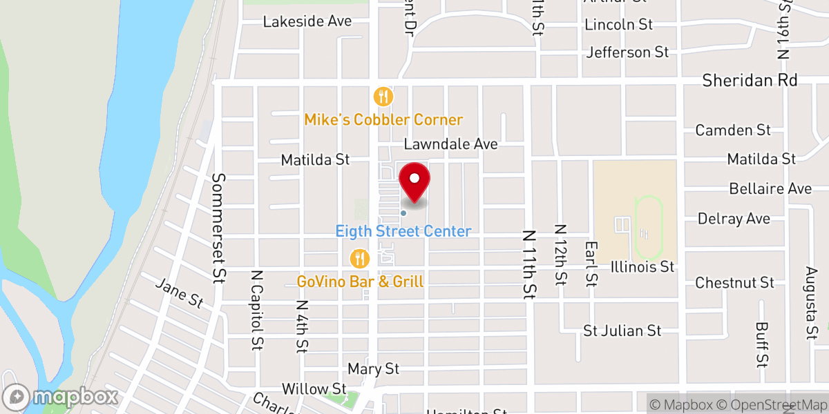 Map showing location of The HOPE Chest