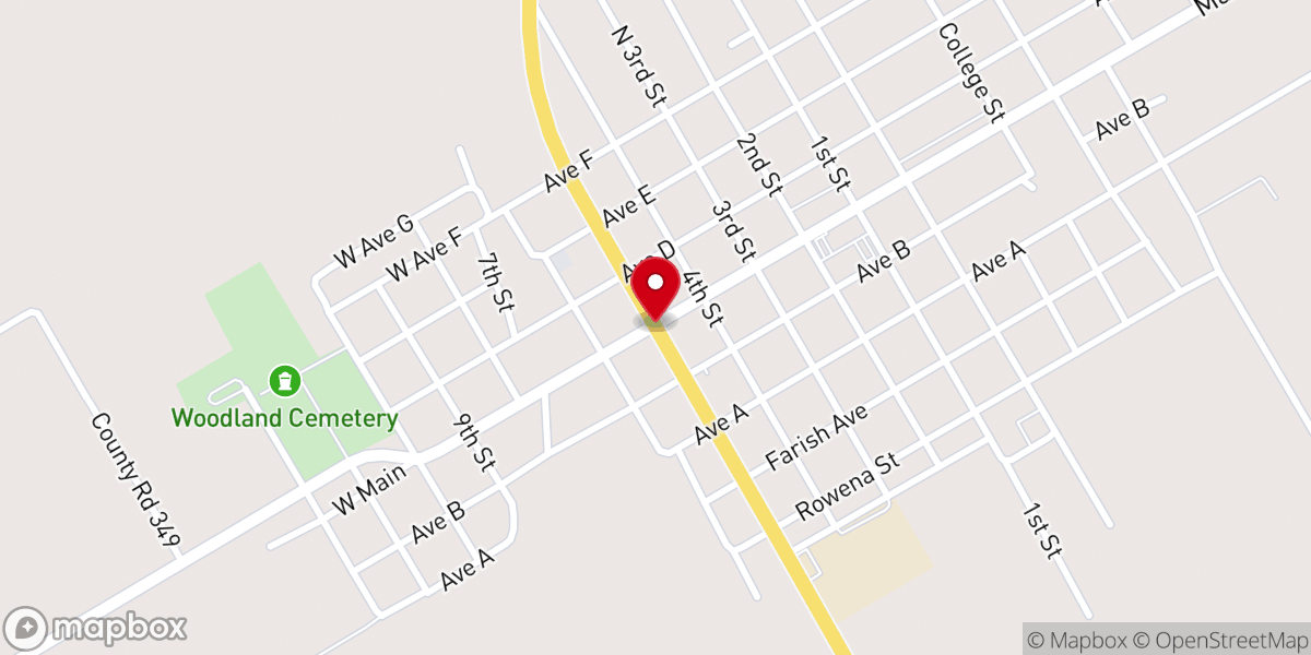 Map showing location of Salem Baptist Church