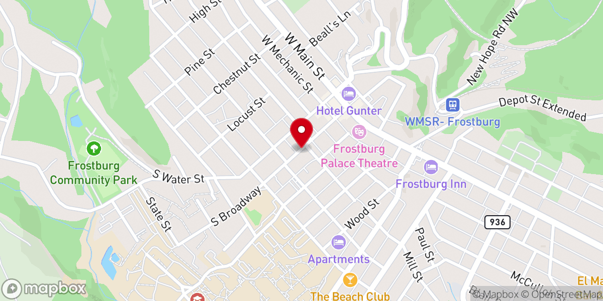 Map showing location of St John's Episcopal Church