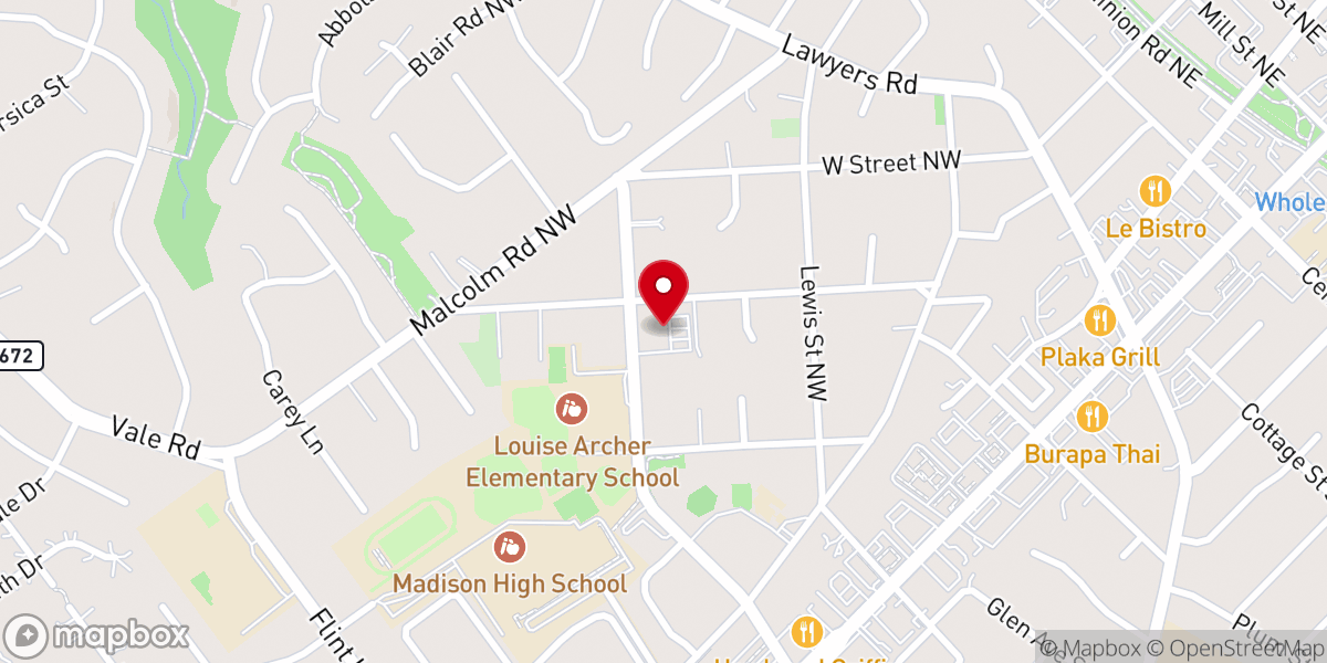 Map showing location of First Baptist Church of Vienna