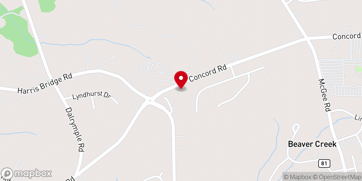 Map showing location of Spring of Life Church
