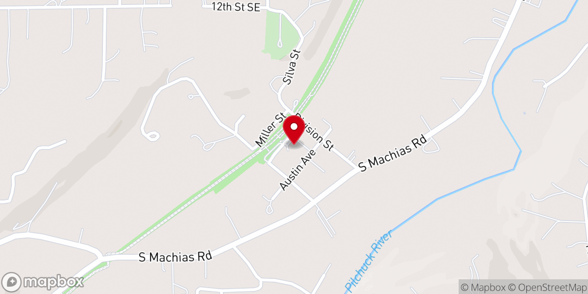 Map showing location of Machias Community Church