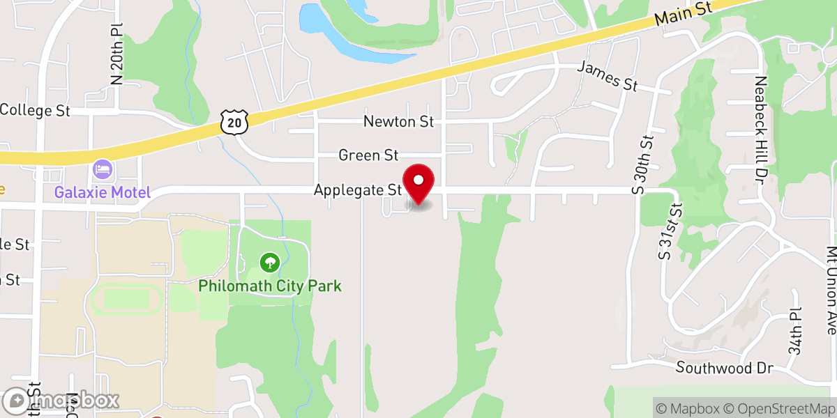 Map showing location of Peace Lutheran Church