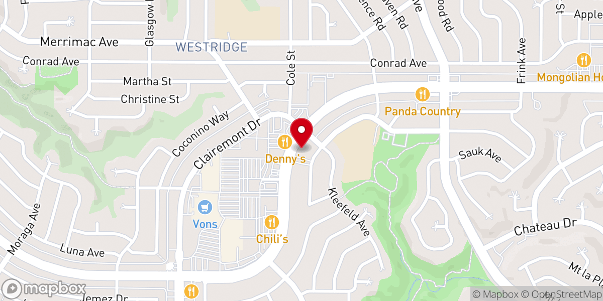Map showing location of Clairemont Lutheran Church