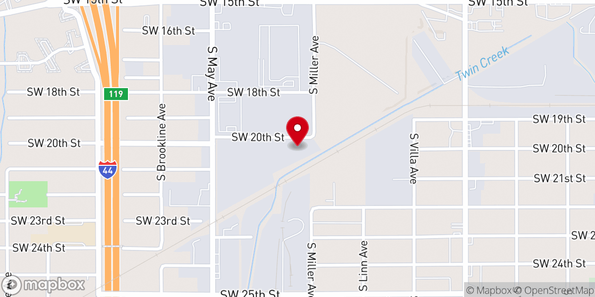 Map showing location of Elim Oklahoma Ministries Inc